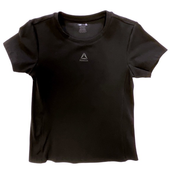 Reebok Tops - Reebok Womens Black Ribbed Performance T-Shirt Small REW2541008 Activewear Top